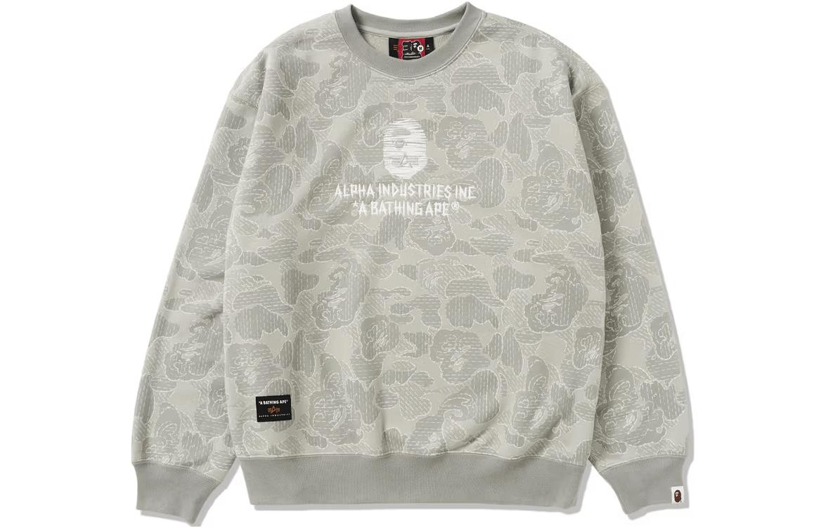 【A BATHING APE】 x ALPHA INDUSTRIES Sweatshirt A BATHING APE X Alpha Industries Crewneck Sweater - POIZON