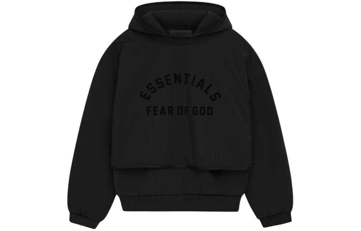 【ESSENTIALS】Nylon Fleece Hooded Sweater/Dark Heather Fear of God Essentials Dark Heather Oatmeal Ink Nylon Fleece