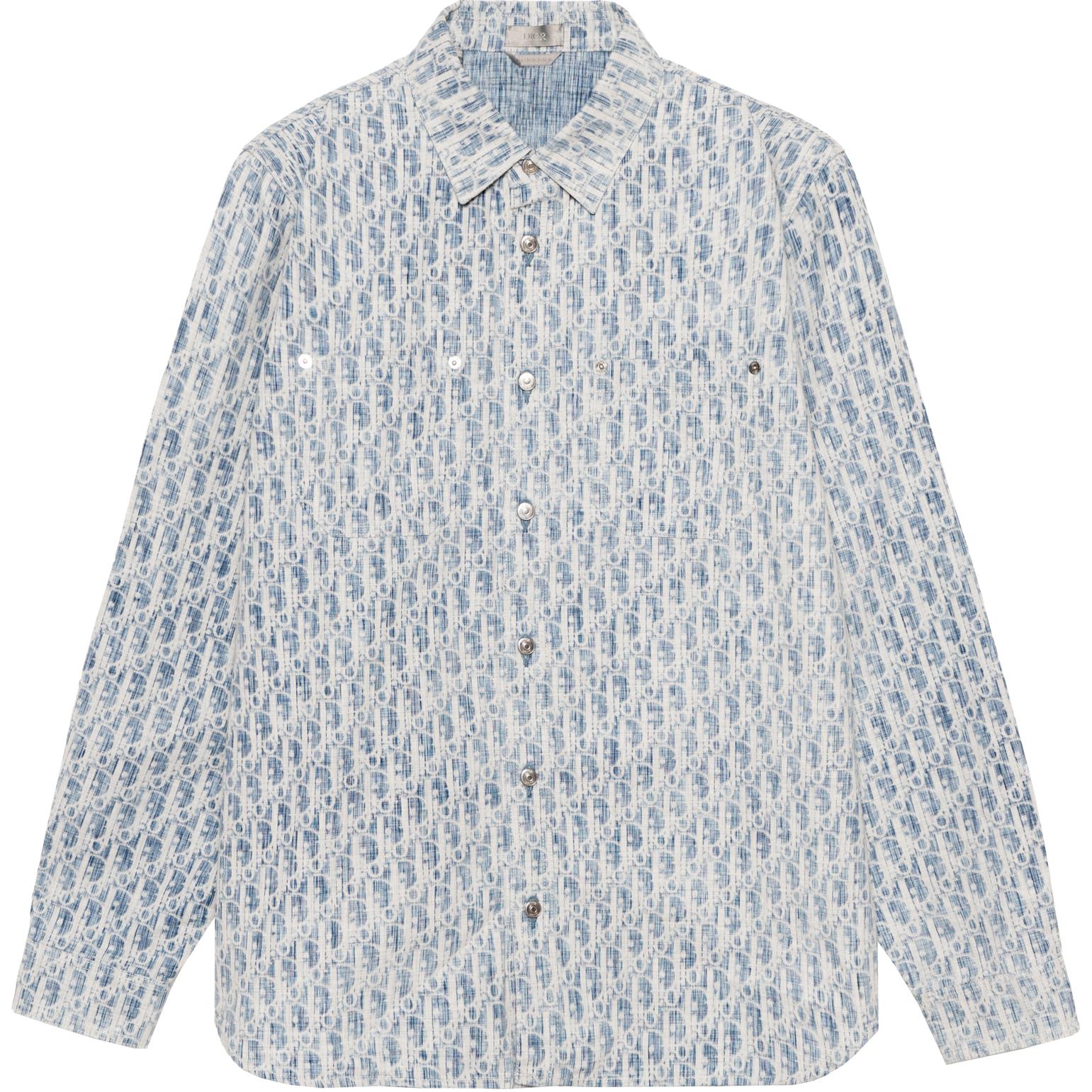 DIOR Quarterly New Products Shirts Men Blue - POIZON