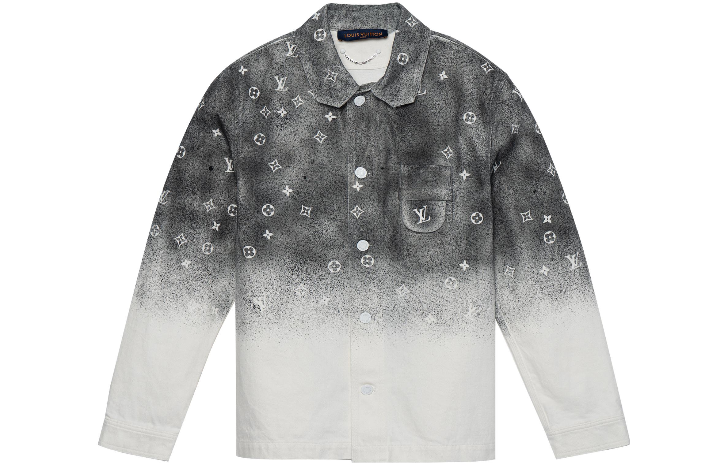LOUIS VUITTON SS22 Men Starry Sky Sleeve Shirt Grey - Cheap LOUIS VUITTON SS22 Men Starry Sky Sleeve Shirt Grey - Cheap