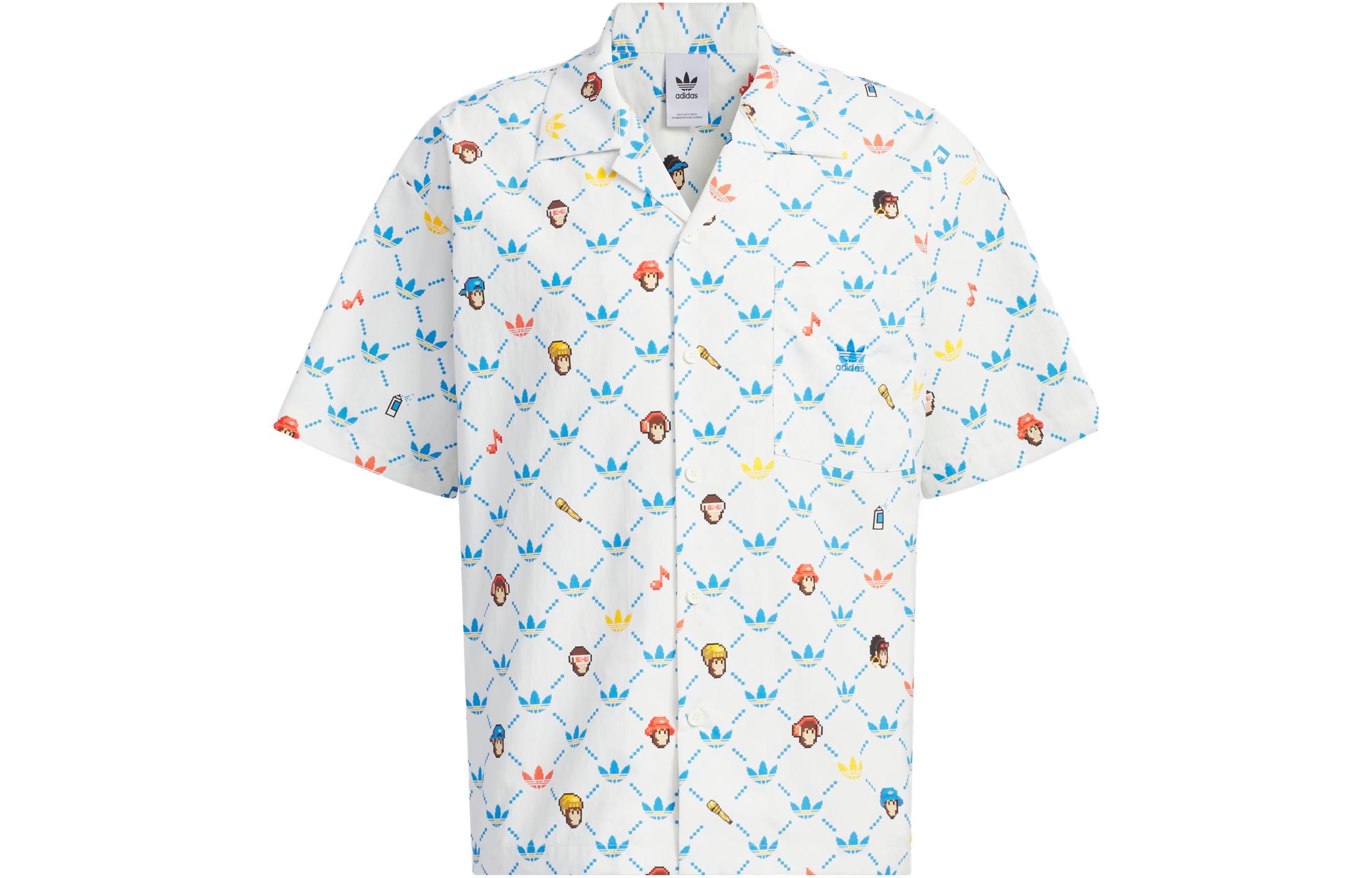 Adidas Originals Monkey Kingdom Shirts Men Pink White - POIZON