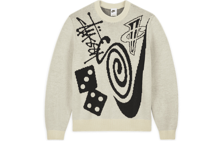 STUSSY ニット ホワイト ☆送料・関税込☆STUSSY☆LOOSE KNIT LOGO SWEATER☆ニット