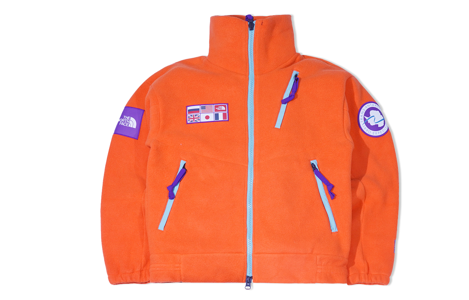 Blue North Face Orange Fleece North Face TAE Fleece Jacket And