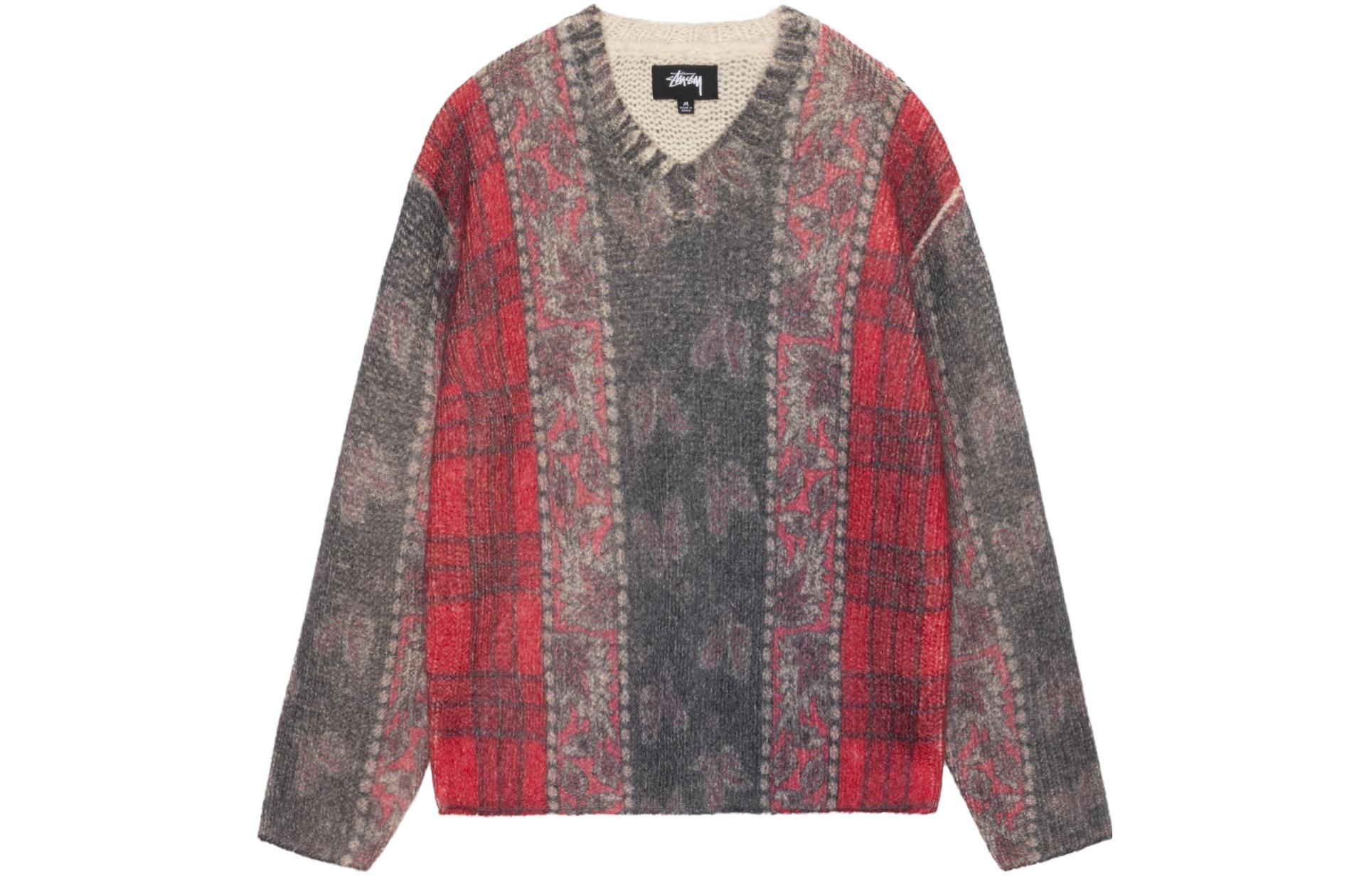 Stussy Mixed Print Alpaca Sweater - POIZON Stussy Mixed Print Alpaca Sweater - POIZON