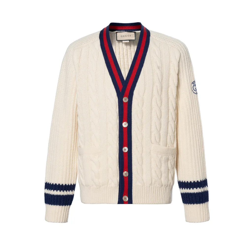 累積売上総額第１位【GUCCI★グッチ】WOOL CABLE KNIT CARDIGAN Gucci - Wool cardigan Beige - The Corner