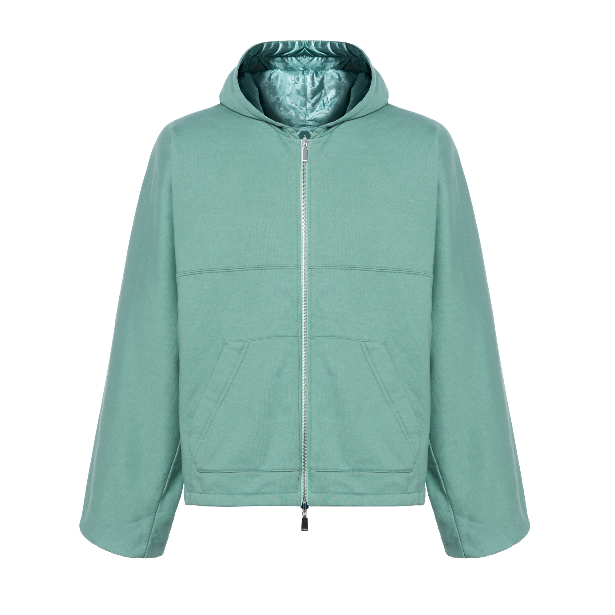 Cannage Zipped Jacket Black Virgin Wool Fleece and Cotton | DIOR