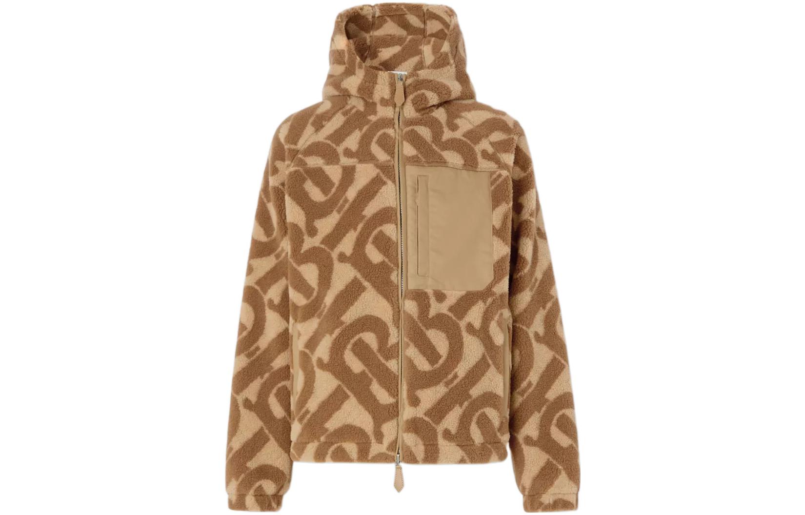 Burberry Monogram Fleece Jacquard Hooded Top L - POIZON