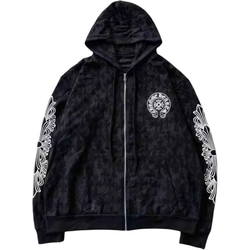 ファッション人気ブランドランキング Chrome Hearts Hoodie Up Zip Print Over All Cross Plus トップス