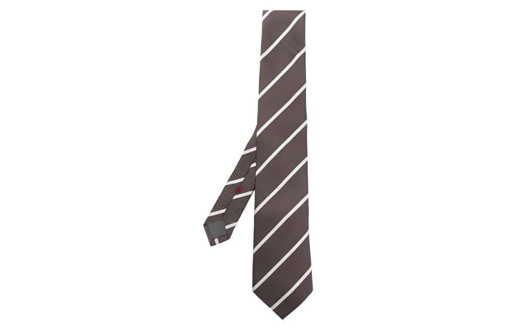 Brunello Cucinelli Jacquard Silk Tie Dark Brown at