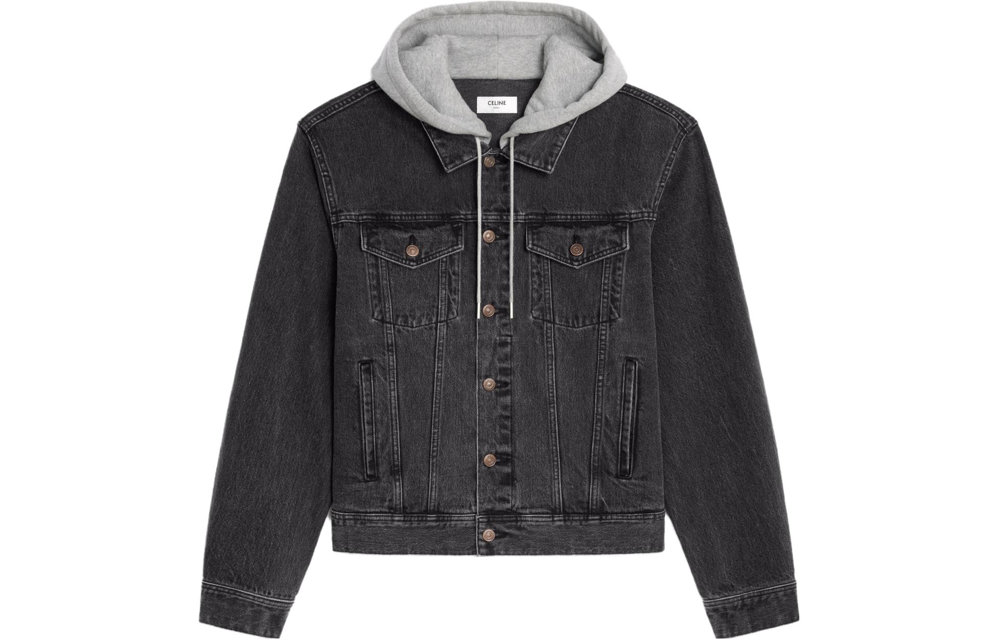 CELINE Trucker Jacket in Charcoal Wash Denim - POIZON CELINE Trucker Jacket in Charcoal Wash Denim - POIZON