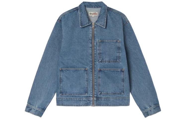 STUSSY ZIP WORK JACKET DENIM Size M Ç | eBay
