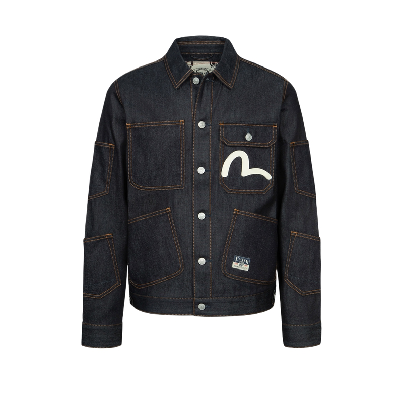EVISU Denim Jackets Men Denim Blue XL - POIZON