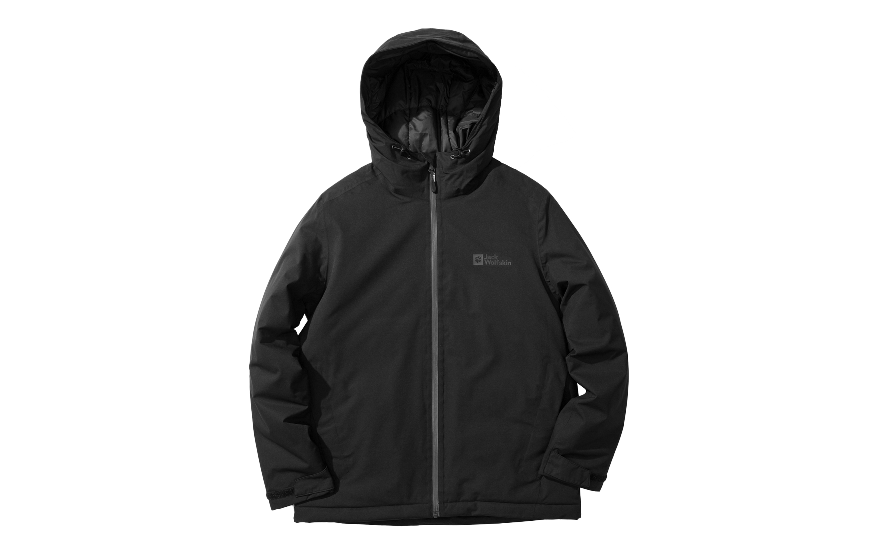 Jack Wolfskin ブラックジャケット フード付き Jack Wolfskin（ジャックウルフスキン） フード付きジャンパー