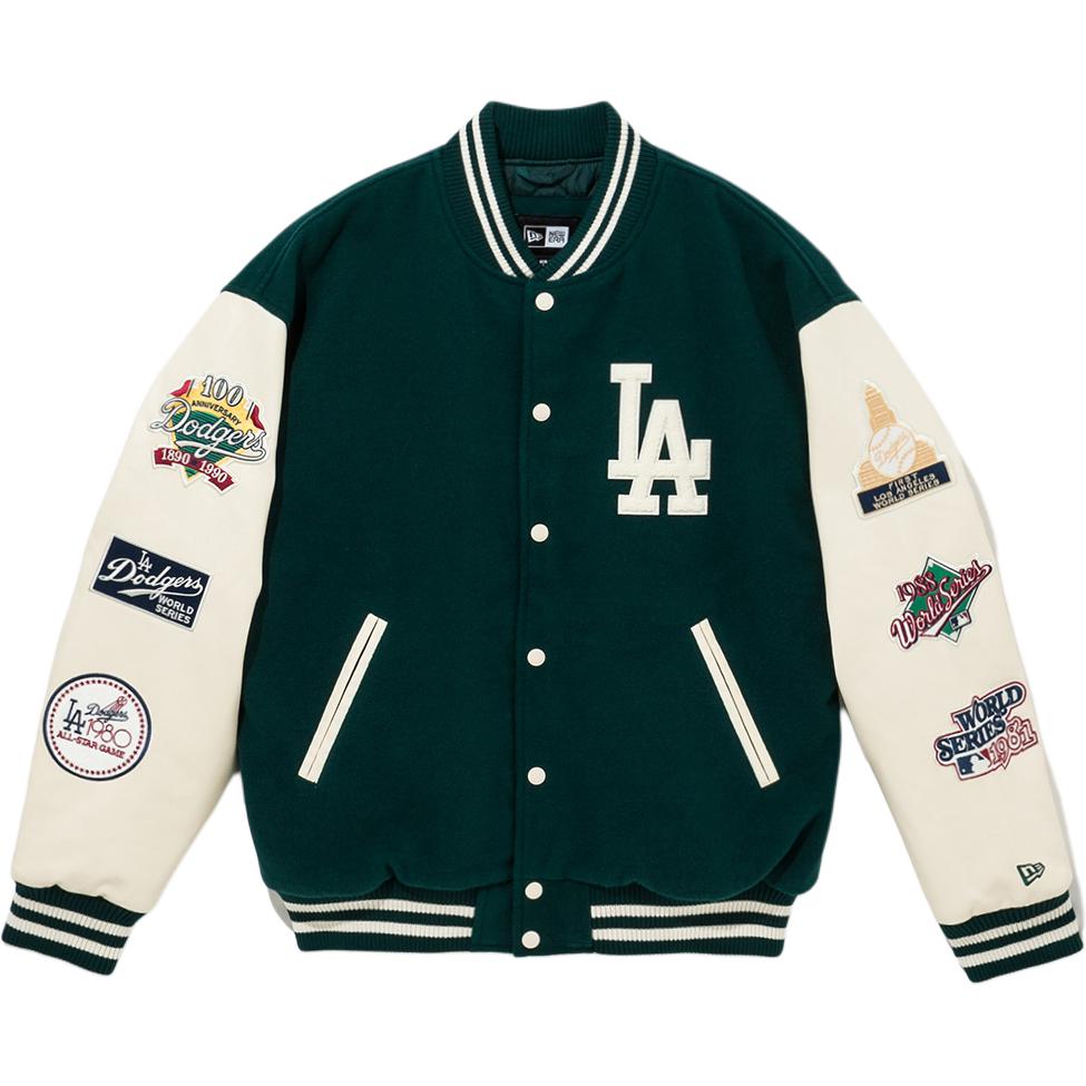 New Era x MLB Baseball Jacket Unisex White Green - Cheap Rcj