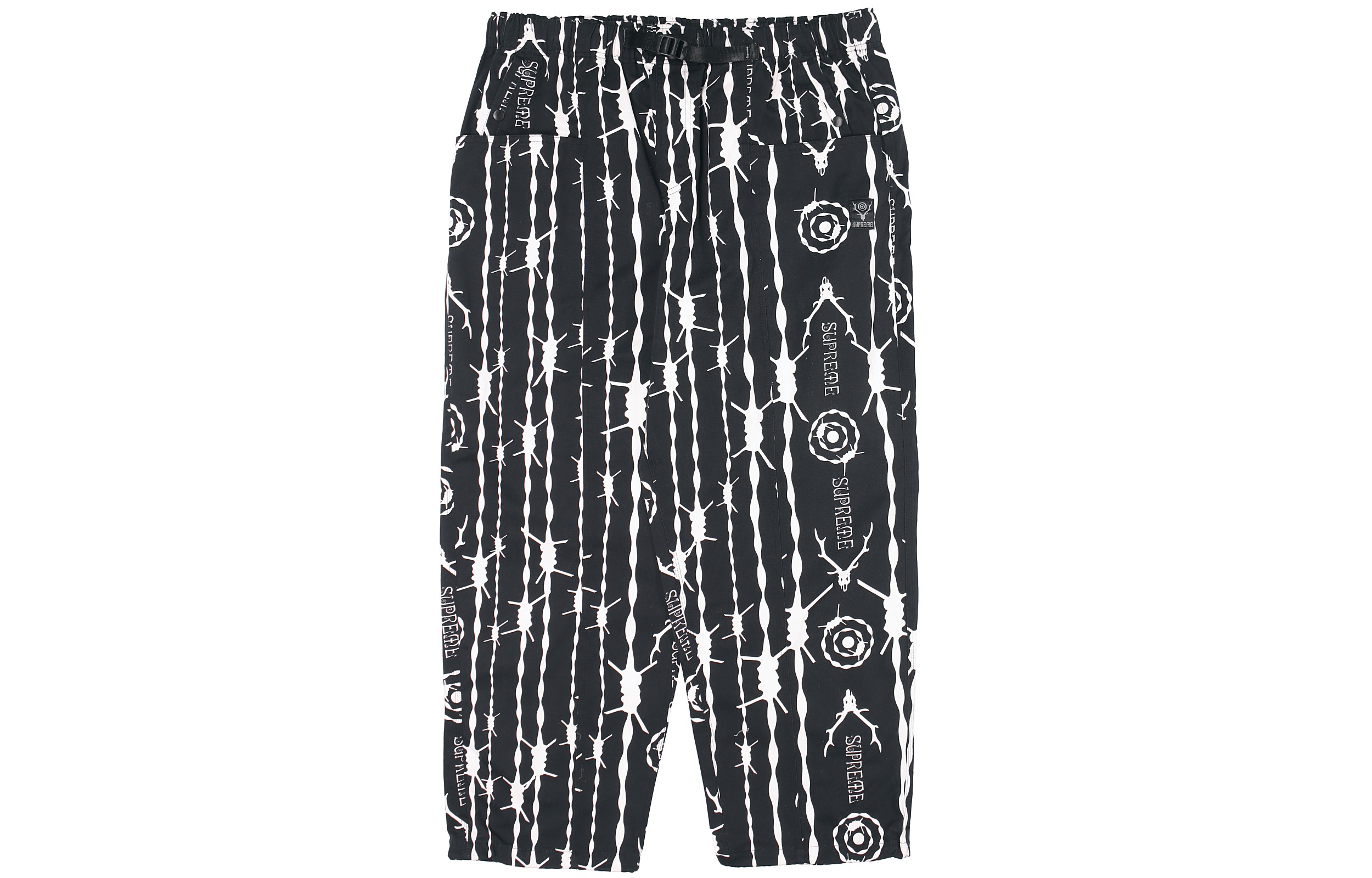 Supreme SOUTH2 WEST8 Belted Pant Black White M - POIZON