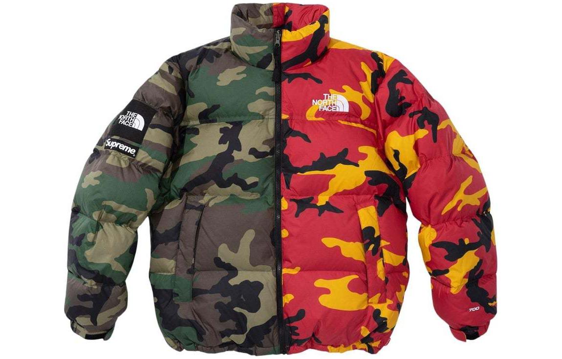 Supreme x The North Face Split Nuptse Jacket 'Black White