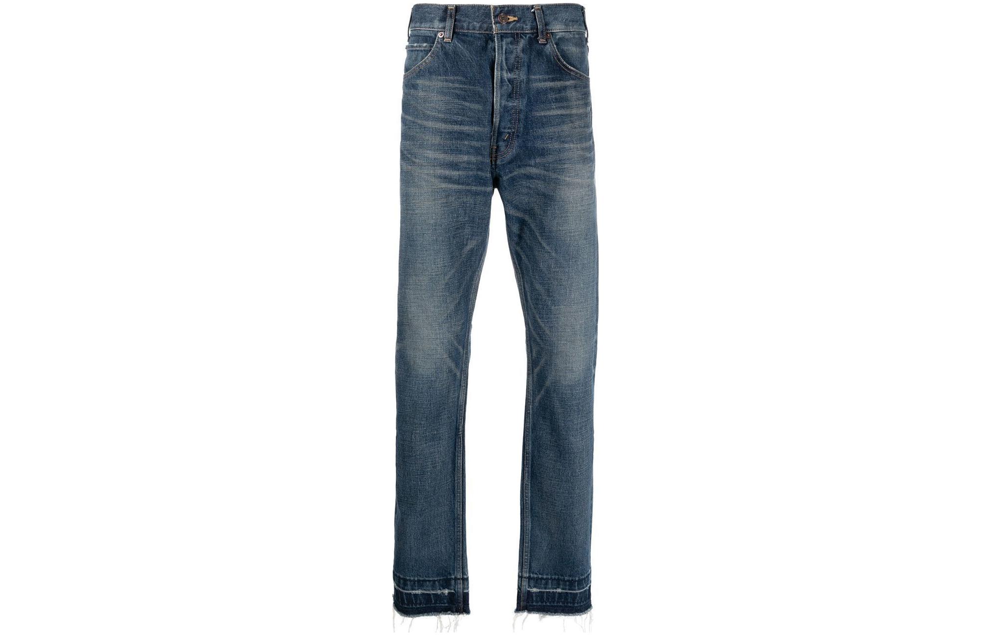 Celine Lou Washed Low-Rise Jeans - POIZON