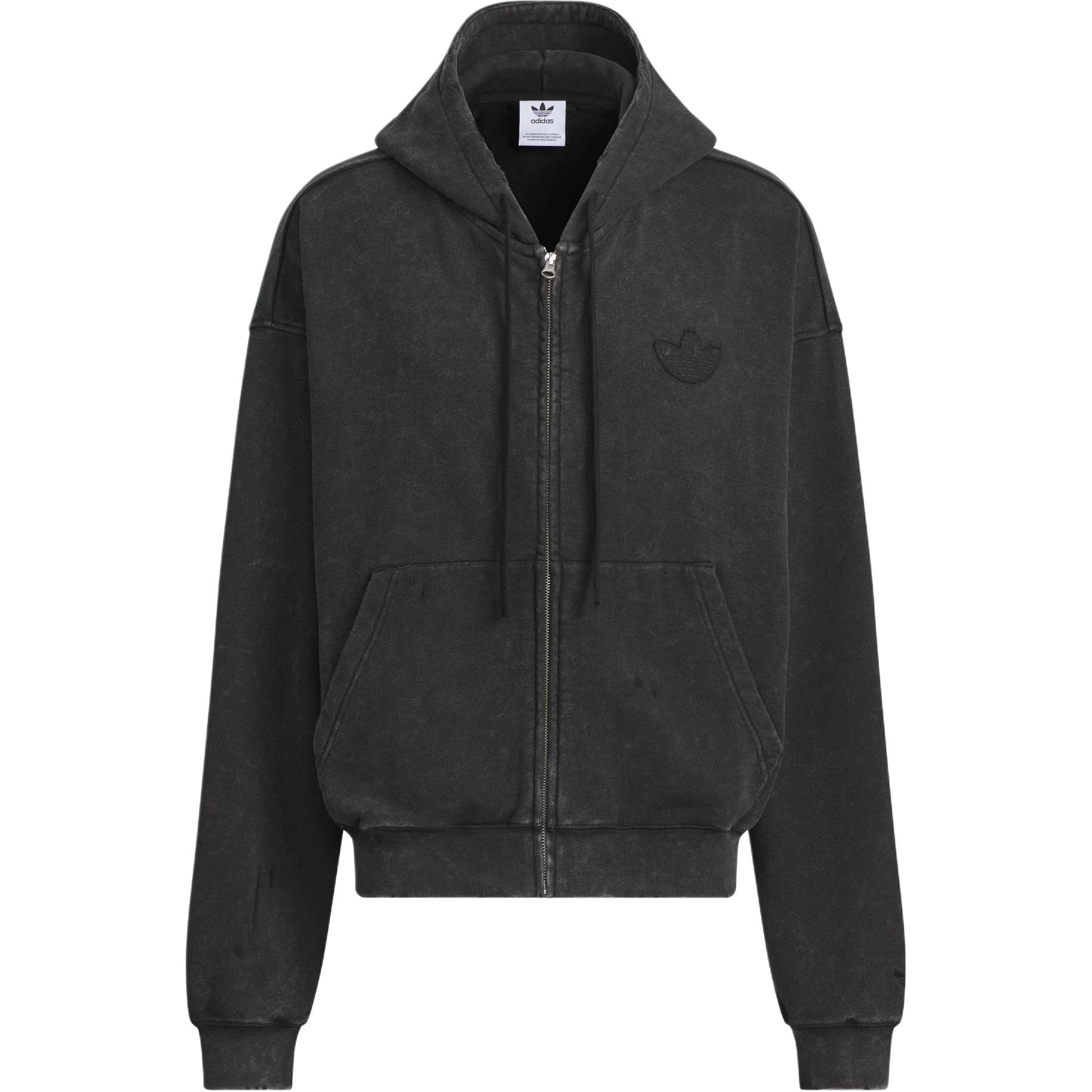 その他 adidas FW25 OVERSIZED FLEECE (JX5285 BLACK) adidas Hoodie Fleece Full Zip - Black/Medium Grey Heather Kids