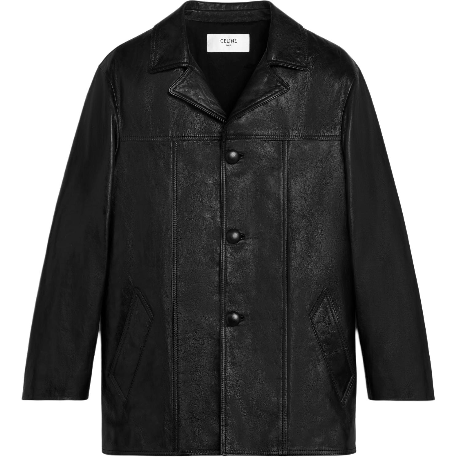 【送料&関税込】Celine Leather Jacket 関税・送料込】CELINE レザー ジャケット ソフトラムスキン