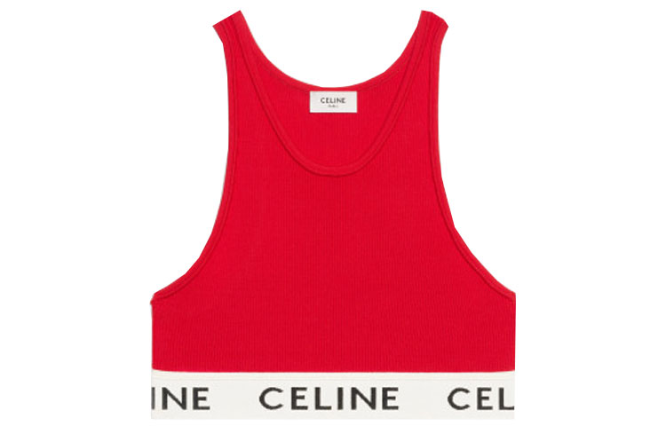 CELINE Tank Tops Women's Red - POIZON