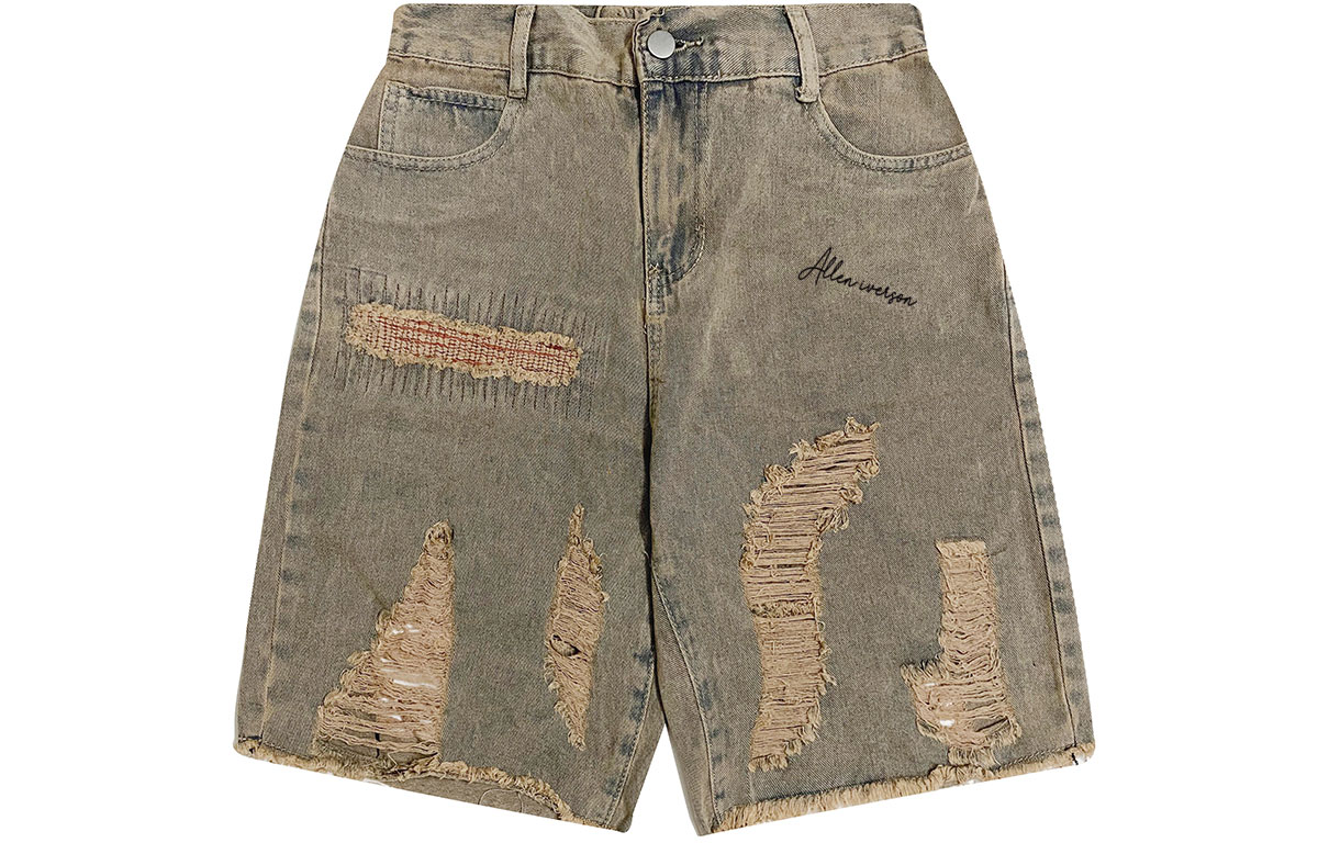 AI3 Denim Shorts Unisex Yellow Mud - POIZON