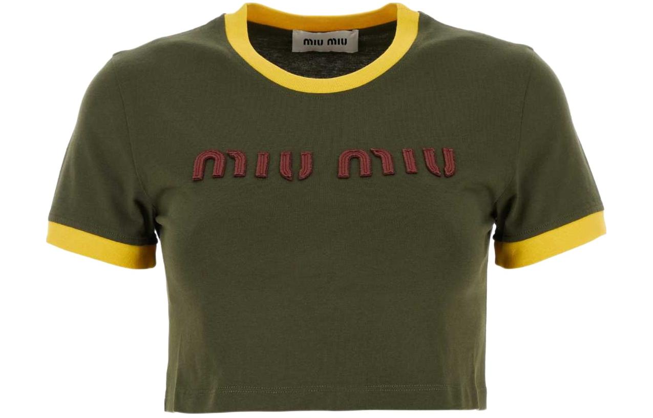 MIU MIU SS24 Regular T Shirt Women's Green - POIZON