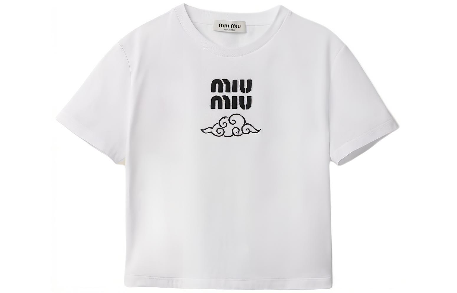 miu ミュウミュウ Tシャツ MIU レディース ラインストーン