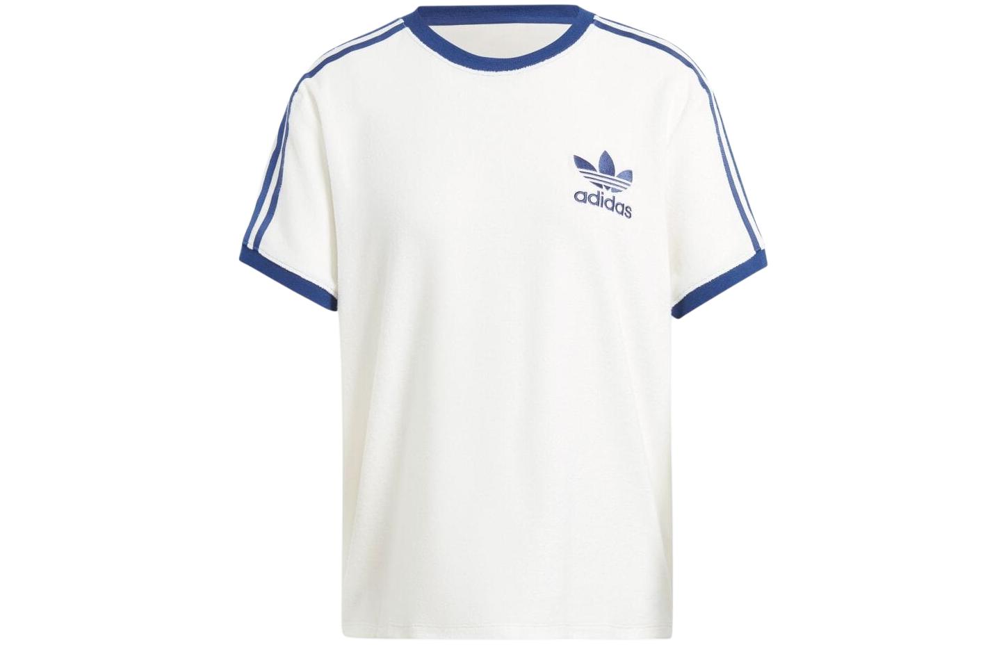 Adidas originals Women's Terry 3-Stripes Tee White XL - POIZON