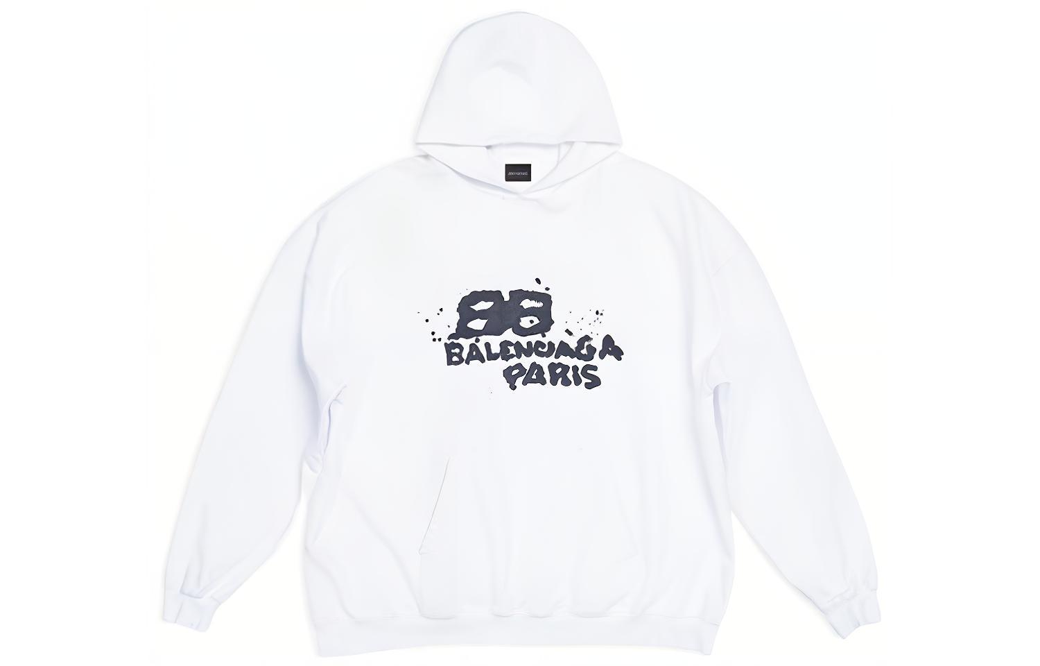 送料込+BALENCIAGA+Hand-drawn Bb Icon Hoodie ラージフィット Balenciaga Hand-Drawn BB Icon Hoodie Large Fit 'Black