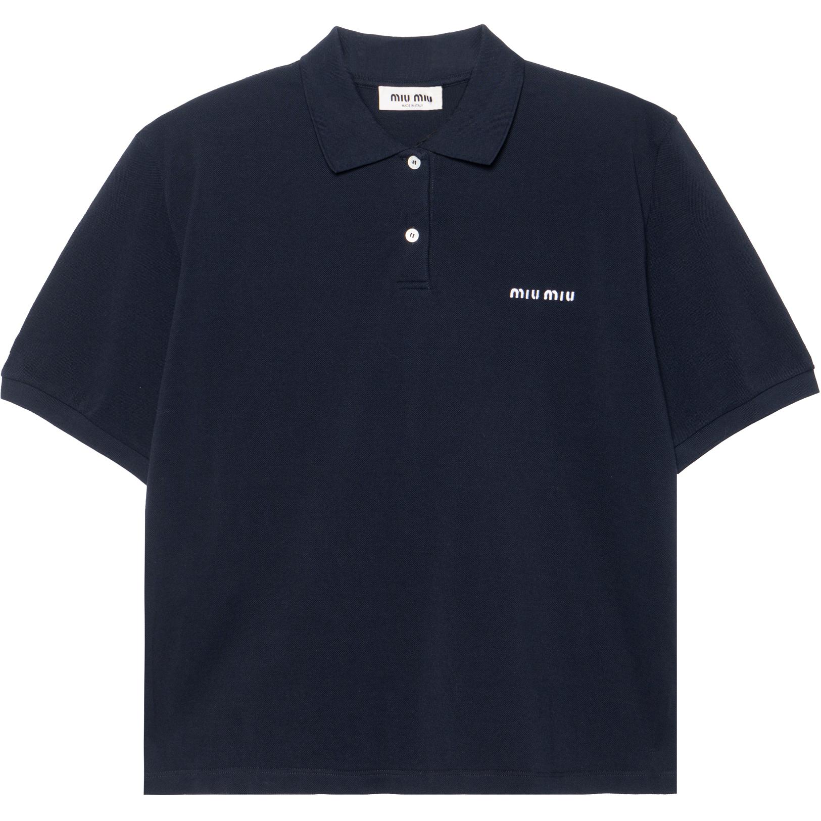 MIU MIU Logo-embroidered Polo Shirt - POIZON