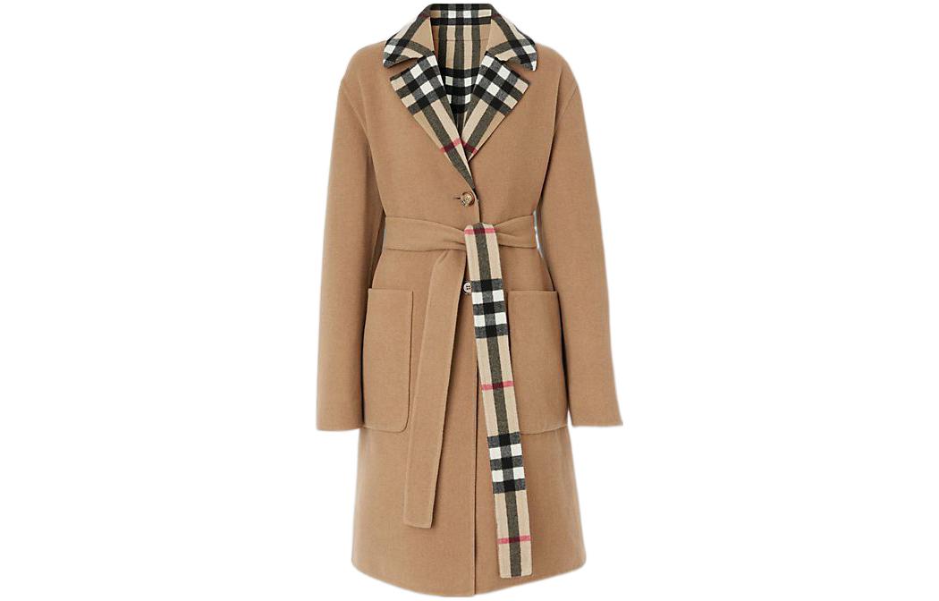 Burberry Reversible Check Wool Coat - POIZON