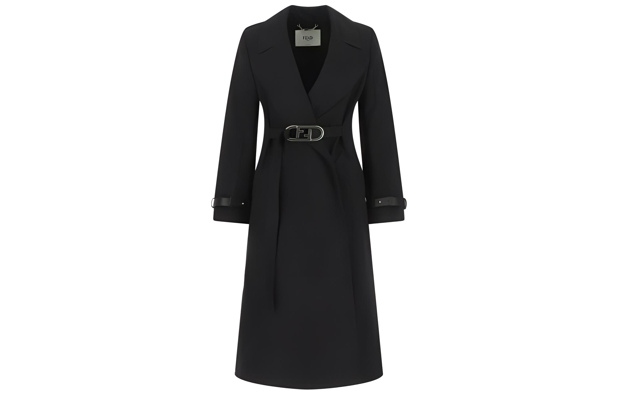 FENDI Trench Coats Women's Black - POIZON