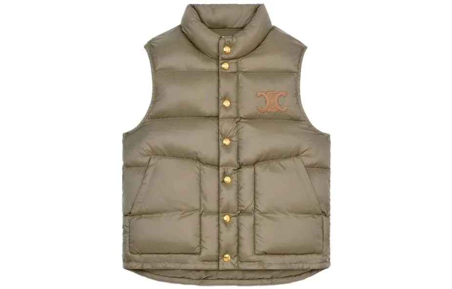 90S Celine Brown Herringbone Down Vest | eBay