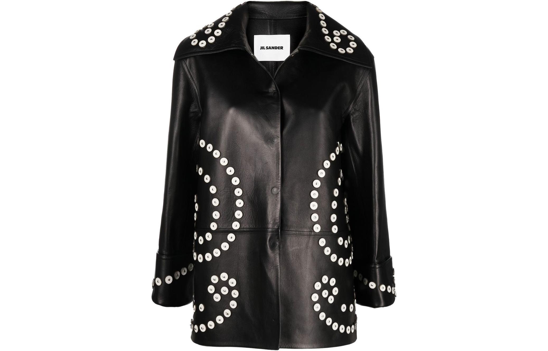 レザージャケット・コート JIL SANDER Women Leather Jackets J02SW0012 J60082001 Black Jil Sander Women's Leather Bomber Jacket in Black Jil Sander