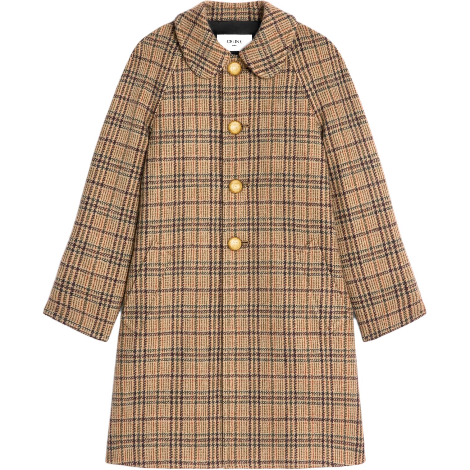 関税込 CELINE | VICTOIRE MAC IN PRINCE OF WALES WOOL CELINE Victoire Mac in Prince of Wales Coat - POIZON
