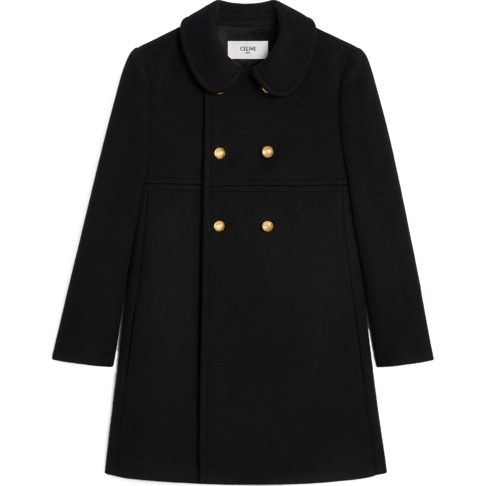 関税込 Celine VICTORINE COAT IN IN DOUBLE FACED CASHMERE CELINE Victorine Double-Breasted Coat - POIZON