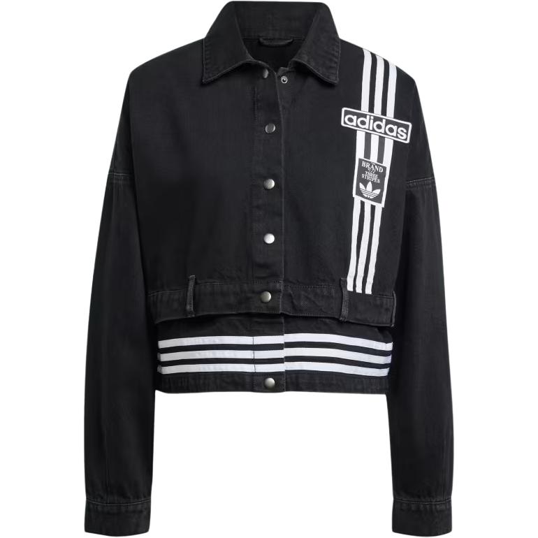 Adidas Originals ADIBREAK Denim Jacket Women's Black - POIZON