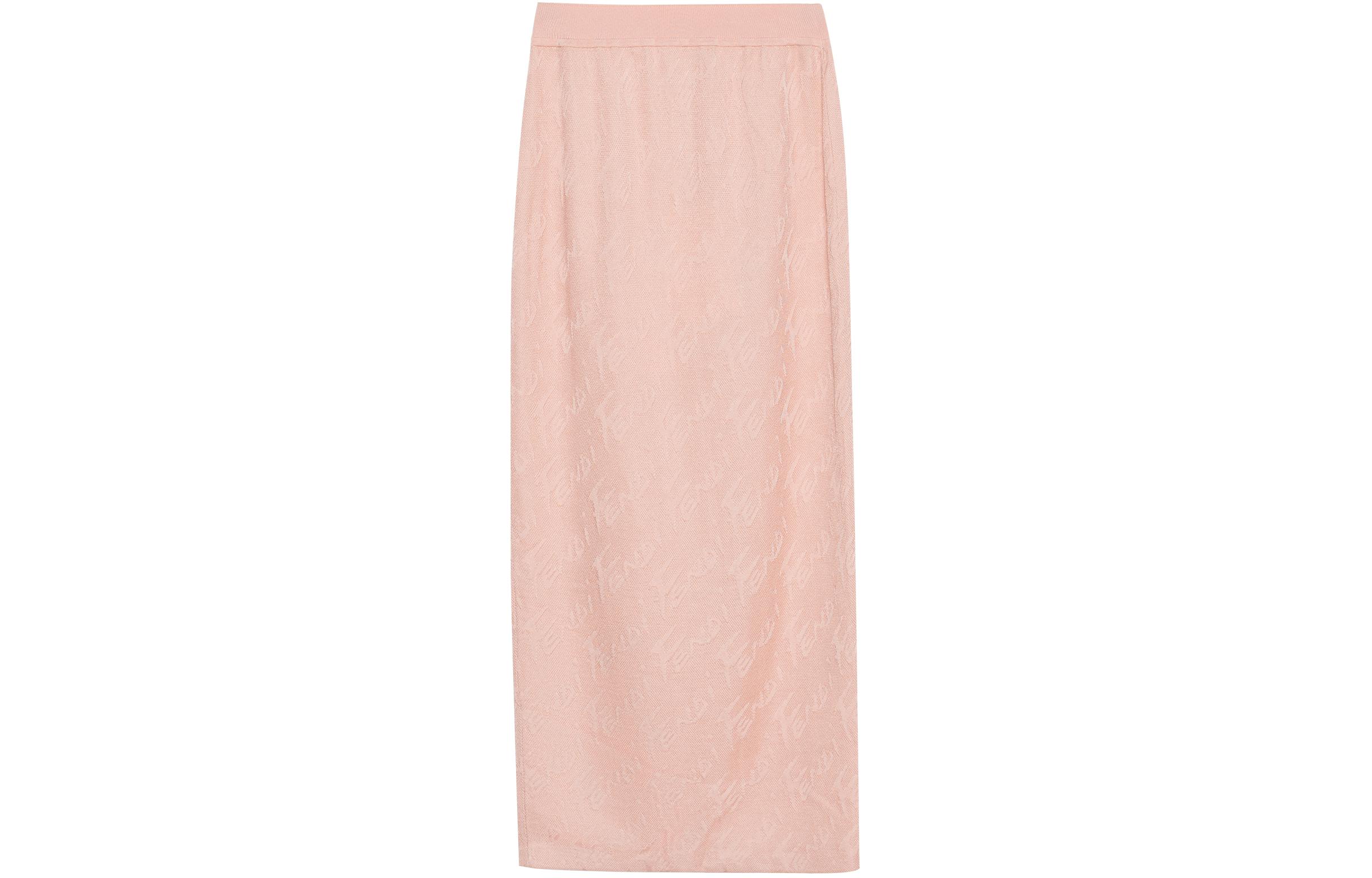 FENDI Knit Long Skirts Women's Pink - POIZON