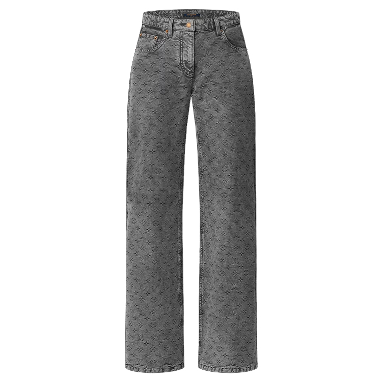 LOUIS VUITTON Jeans Women's Black - POIZON