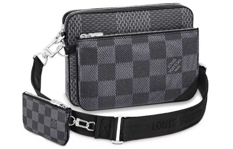 LOUIS VUITTON Trio Messenger Bag Grey Damier Graphite 3D - POIZON