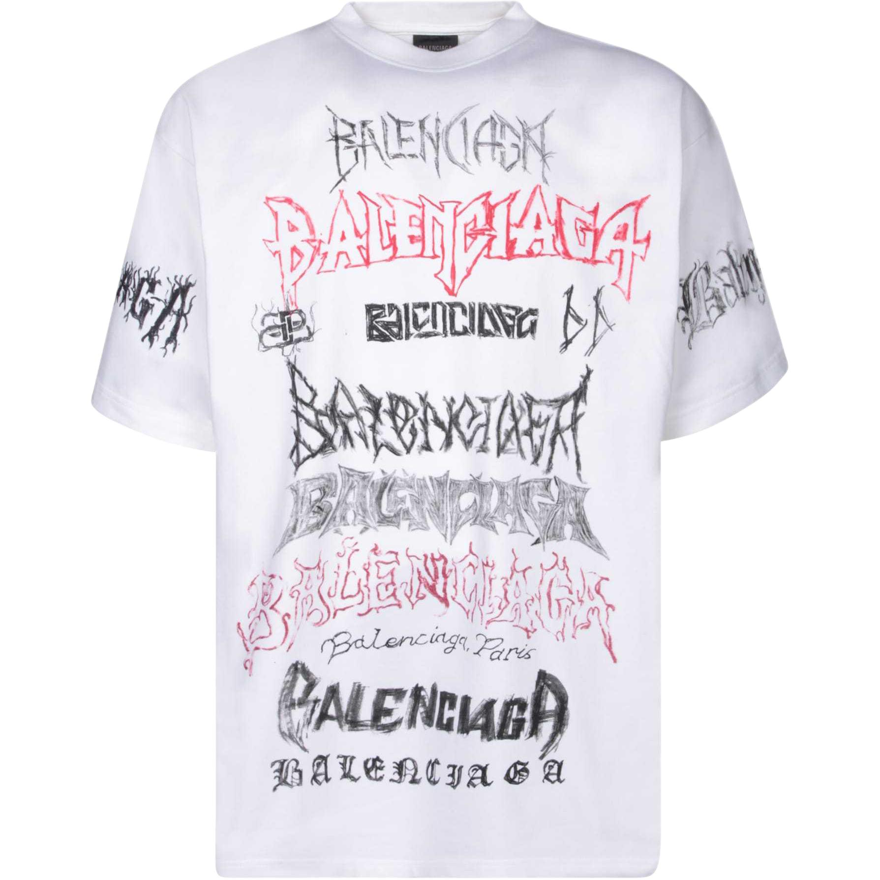 Tシャツ・カットソー BALENCIAGA SS24 Logo print shirt (662983TPLA4 1070) Balenciaga Logo-Print Oversize T-shirt Black Men's - SS21 - US