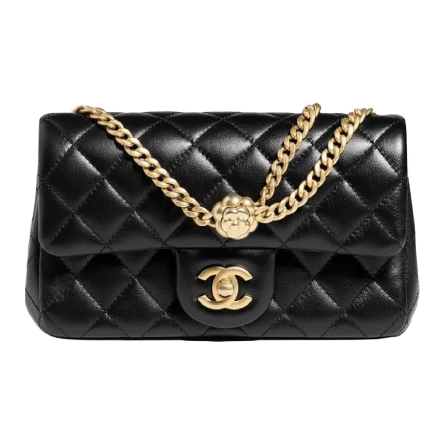 CHANEL Sheepskin Chain Bag Shoulder Bag Crossbody Bag Mini