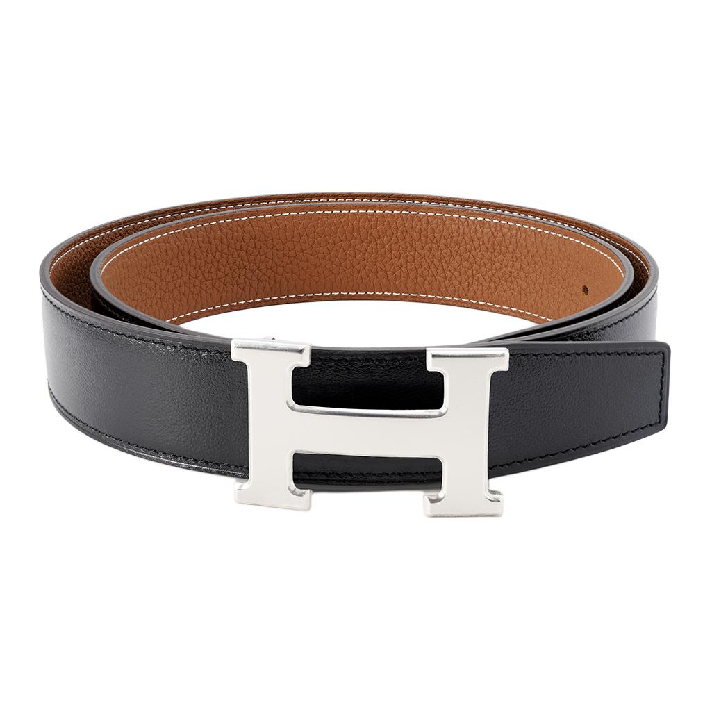 入手困難✨ エルメス HERMES ベルト 金具 チェーン レザー ブラック HERMES - 保管品 HERMES《極めて珍しい一本》チェーン付き