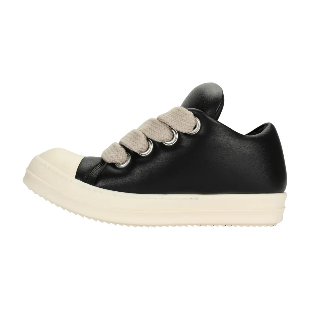 【Rick Owens】JUMBO LACE PADDED LOW SNEAKS Jumbo Lace Padded Low Sneaks in Black/Milk – SVRN