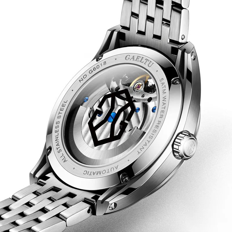 GELATU Automatic Mechanical Movement Watch Men's Watches Black Dial-2