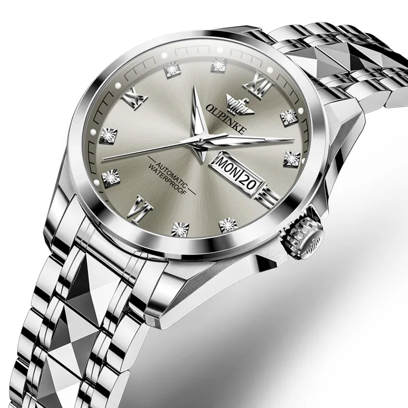 Oupinke Fashionable Versatility Elegance Mechanical Movement Watch Women's Watch White Dial-20