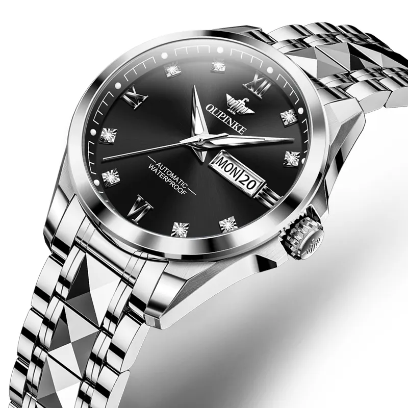 Oupinke Fashionable Versatility Elegance Mechanical Movement Watch Women's Watch White Dial-14