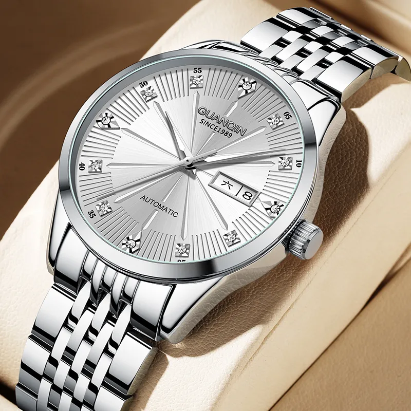 GUANQIN GJ16272 Automatic Mechanical Movement Stainless Steel Watchband Watch Men's Watches Black Dial-8