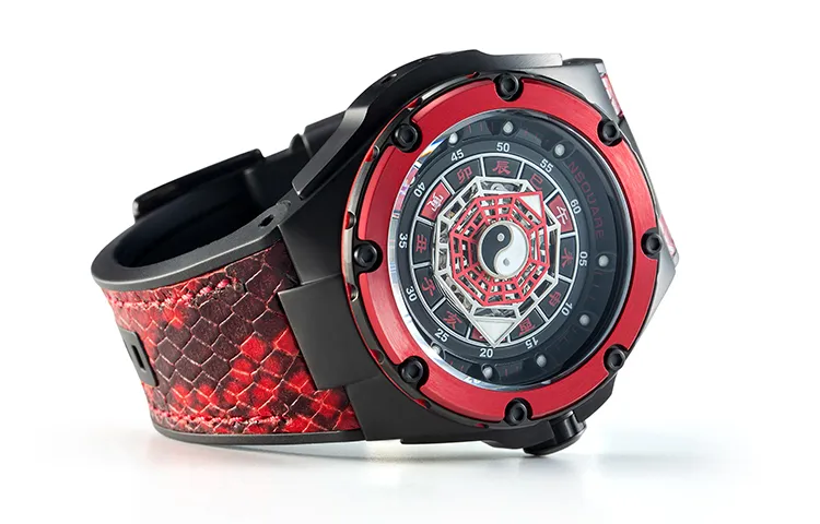 NSQUARE Fire Attribute Automatic Mechanical Movement Watch Men's Watches Red Watch Dial-3