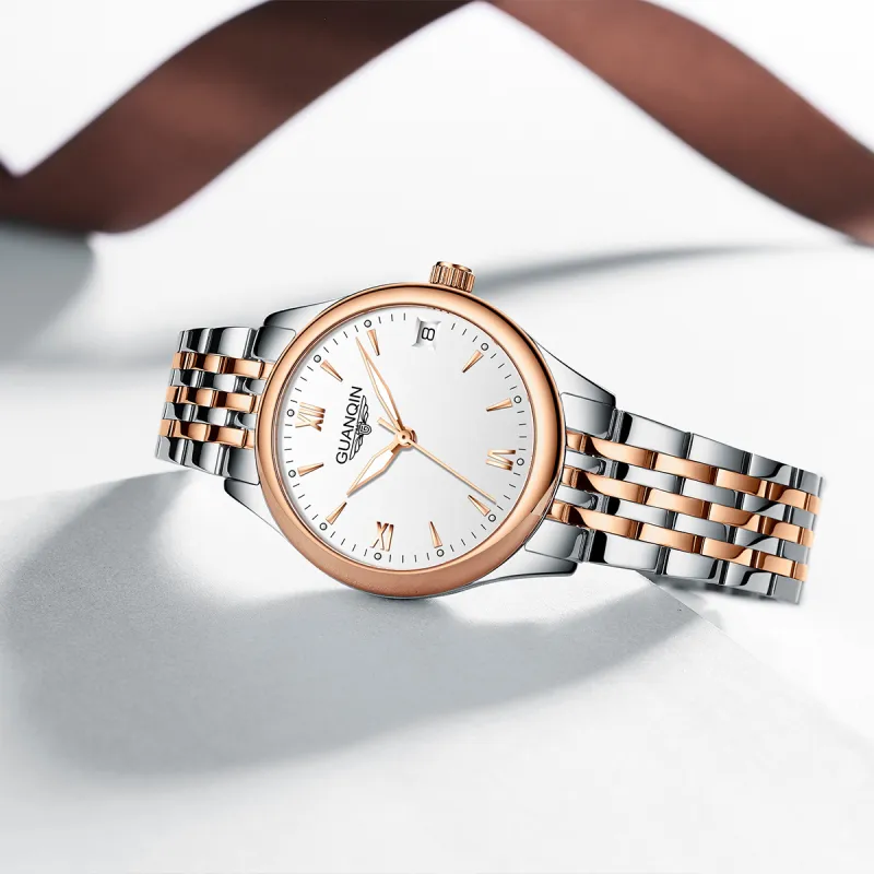 GUANQIN GJ16185.MGD Automatic Mechanical Movement Stainless Steel Watchband Watch Women's Watch White Dial-1